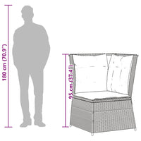 Thumbnail for Garten-Ecksofa mit Kissen Hellgrau Poly Rattan