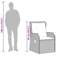 Thumbnail for Gartensessel mit Kissen 2 Stk. Verstellbar Schwarz Poly Rattan