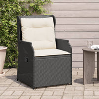 Thumbnail for Gartensessel mit Kissen 2 Stk. Verstellbar Schwarz Poly Rattan