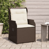 Thumbnail for Gartensessel mit Kissen 2 Stk. Verstellbar Braun Poly Rattan