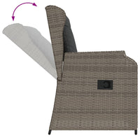 Thumbnail for Gartensessel mit Kissen 2 Stk. Verstellbar Grau Poly Rattan