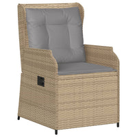 Thumbnail for Gartensessel mit Kissen 2 Stk. Verstellbar Beige Poly Rattan