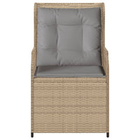 Thumbnail for Gartensessel mit Kissen 2 Stk. Verstellbar Beige Poly Rattan