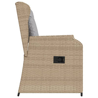 Thumbnail for Gartensessel mit Kissen 2 Stk. Verstellbar Beige Poly Rattan