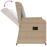 Thumbnail for Gartensessel mit Kissen 2 Stk. Verstellbar Beige Poly Rattan