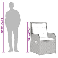 Thumbnail for Gartensessel mit Kissen 2 Stk. Verstellbar Beige Poly Rattan