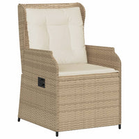 Thumbnail for Gartensessel mit Kissen 2 Stk. Verstellbar Beige Poly Rattan