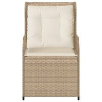 Thumbnail for Gartensessel mit Kissen 2 Stk. Verstellbar Beige Poly Rattan