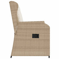 Thumbnail for Gartensessel mit Kissen 2 Stk. Verstellbar Beige Poly Rattan