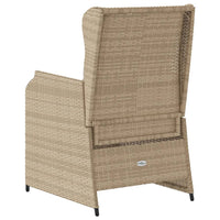 Thumbnail for Gartensessel mit Kissen 2 Stk. Verstellbar Beige Poly Rattan