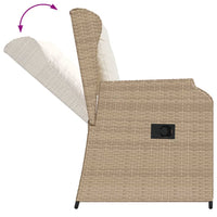 Thumbnail for Gartensessel mit Kissen 2 Stk. Verstellbar Beige Poly Rattan