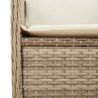 Thumbnail for Gartensessel mit Kissen 2 Stk. Verstellbar Beige Poly Rattan