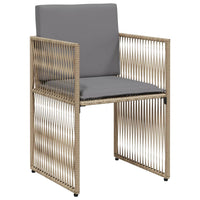 Thumbnail for 7-tlg. Garten-Essgruppe mit Kissen Beige Poly Rattan