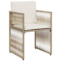 Thumbnail for 7-tlg. Garten-Essgruppe mit Kissen Beige Poly Rattan
