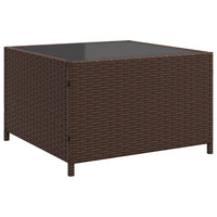 Thumbnail for Gartensofa in L-Form mit Tisch und Kissen Braun Poly Rattan