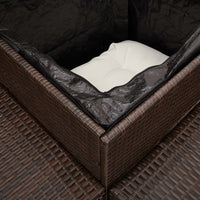 Thumbnail for Gartensofa in L-Form mit Tisch und Kissen Braun Poly Rattan