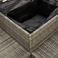 Thumbnail for Gartensofa in L-Form mit Tisch und Kissen Grau Poly Rattan