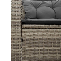 Thumbnail for Gartensofa in L-Form mit Tisch und Kissen Grau Poly Rattan
