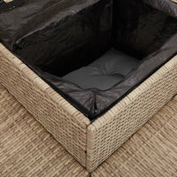 Thumbnail for Gartensofa in L-Form mit Tisch und Kissen Beige Poly Rattan
