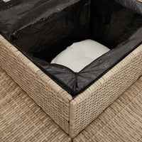 Thumbnail for Gartensofa in L-Form mit Tisch und Kissen Beige Poly Rattan