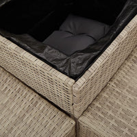 Thumbnail for Gartensofa in L-Form mit Tisch und Kissen Hellgrau Poly Rattan