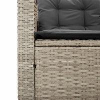 Thumbnail for Gartensofa in L-Form mit Tisch und Kissen Hellgrau Poly Rattan