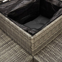 Thumbnail for Gartensofa in L-Form mit Tisch und Kissen Grau Poly Rattan