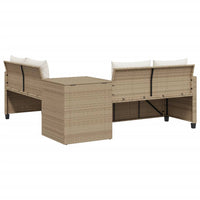 Thumbnail for Gartensofa in L-Form mit Tisch und Kissen Beige Poly Rattan