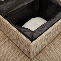 Thumbnail for Gartensofa in L-Form mit Tisch und Kissen Beige Poly Rattan