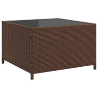 Thumbnail for Gartensofa in L-Form mit Tisch und Kissen Braun Poly Rattan