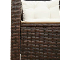 Thumbnail for Gartensofa in L-Form mit Tisch und Kissen Braun Poly Rattan