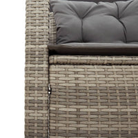 Thumbnail for Gartensofa in L-Form mit Tisch und Kissen Grau Poly Rattan