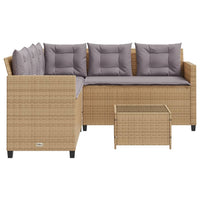 Thumbnail for Gartensofa in L-Form mit Tisch und Kissen Beige Poly Rattan