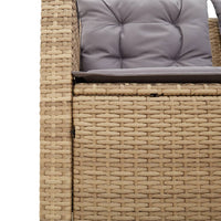 Thumbnail for Gartensofa in L-Form mit Tisch und Kissen Beige Poly Rattan