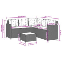Thumbnail for Gartensofa in L-Form mit Tisch und Kissen Beige Poly Rattan