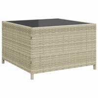 Thumbnail for Gartensofa in L-Form mit Tisch und Kissen Hellgrau Poly Rattan