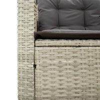 Thumbnail for Gartensofa in L-Form mit Tisch und Kissen Hellgrau Poly Rattan