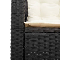 Thumbnail for Gartensofa in L-Form mit Tisch und Kissen Schwarz Poly Rattan