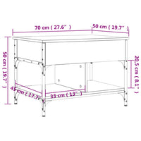 Thumbnail for Couchtisch Grau Sonoma 70x50x50 cm Holzwerkstoff und Metall