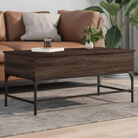 Thumbnail for Couchtisch Braun Eichen-Optik 100x50x45 cm Holzwerkstoff Metall