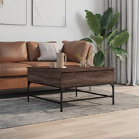 Thumbnail for Couchtisch Braun Eichen-Optik 80x80x45 cm Holzwerkstoff Metall