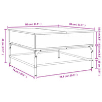 Thumbnail for Couchtisch Braun Eichen-Optik 80x80x45 cm Holzwerkstoff Metall