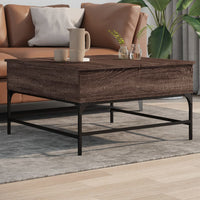 Thumbnail for Couchtisch Braun Eichen-Optik 80x80x45 cm Holzwerkstoff Metall