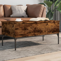 Thumbnail for Couchtisch Räuchereiche 100x50x45 cm Holzwerkstoff und Metall