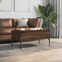 Thumbnail for Couchtisch Braun Eichen-Optik 100x50x45 cm Holzwerkstoff Metall