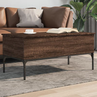 Thumbnail for Couchtisch Braun Eichen-Optik 100x50x45 cm Holzwerkstoff Metall