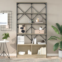 Thumbnail for Bücherregal Sonoma-Eiche 100x26x180 cm Holzwerkstoff und Metall