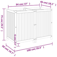 Thumbnail for Pflanzkübel mit Einlage 100x50x75 cm Massivholz Akazie