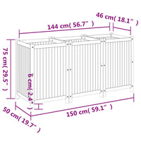 Thumbnail for Pflanzkübel mit Einlage 150x50x75 cm Massivholz Akazie