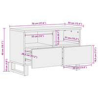 Thumbnail for TV-Schrank Braun 70x34x46 cm Massivholz Mango